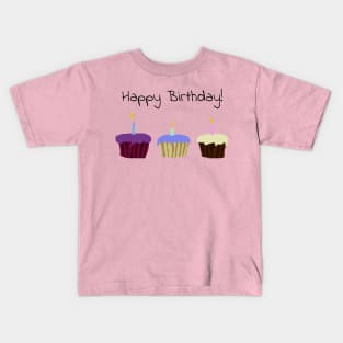 Happy Birthday Cupcakes Kids T-Shirt